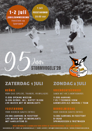 Jubileumweekend 1 & 2 juli: Stormvogels 95 jaar!